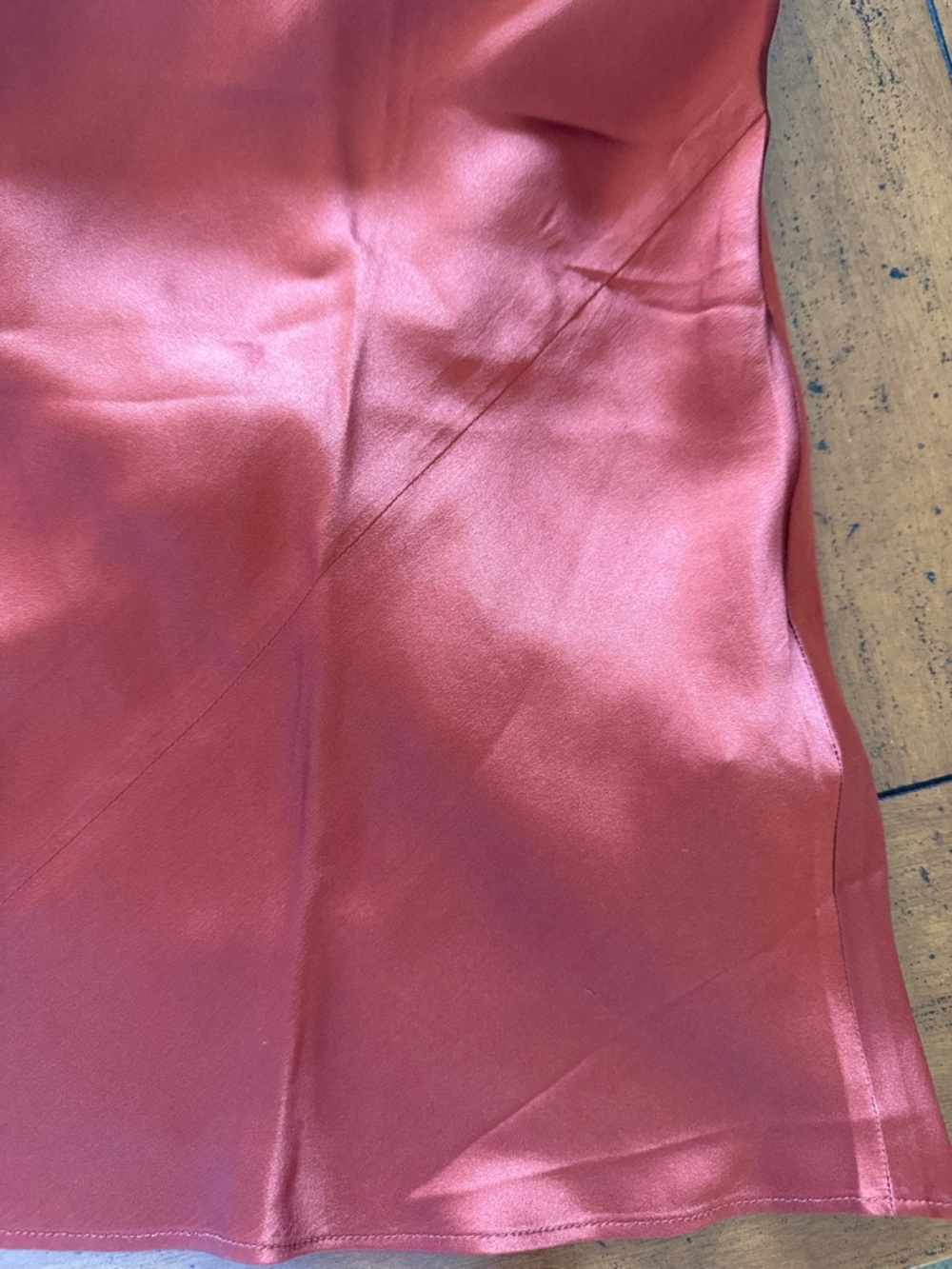 NWT Quince 100% Washable Silk Slip Dress in Paprika Red - Small - Picture 8 of 15